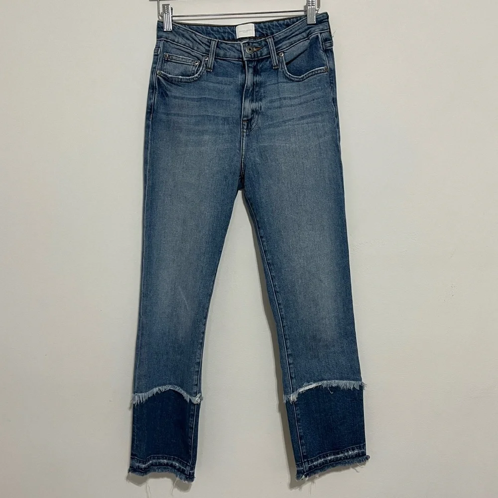Jonathan Simkhai Womens  River Cayucas High-Rise Straight Jean, Blue